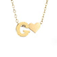 Personalized Gold Initial Heart Necklace