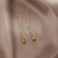 Teardrop Tassel Gold Earrings