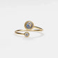 Labradorite Moonstone Double Stone Ring