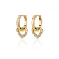Hollow Zirconia Heart Earrings