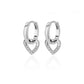 Hollow Zirconia Heart Earrings