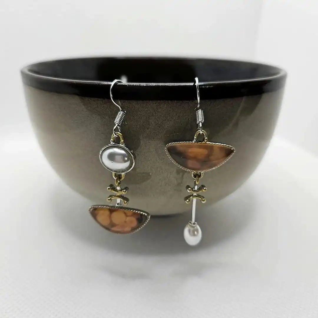 Natural Orange Stone Earrings