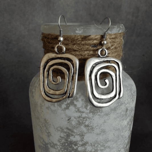 Vintage Spiral Silver Earrings