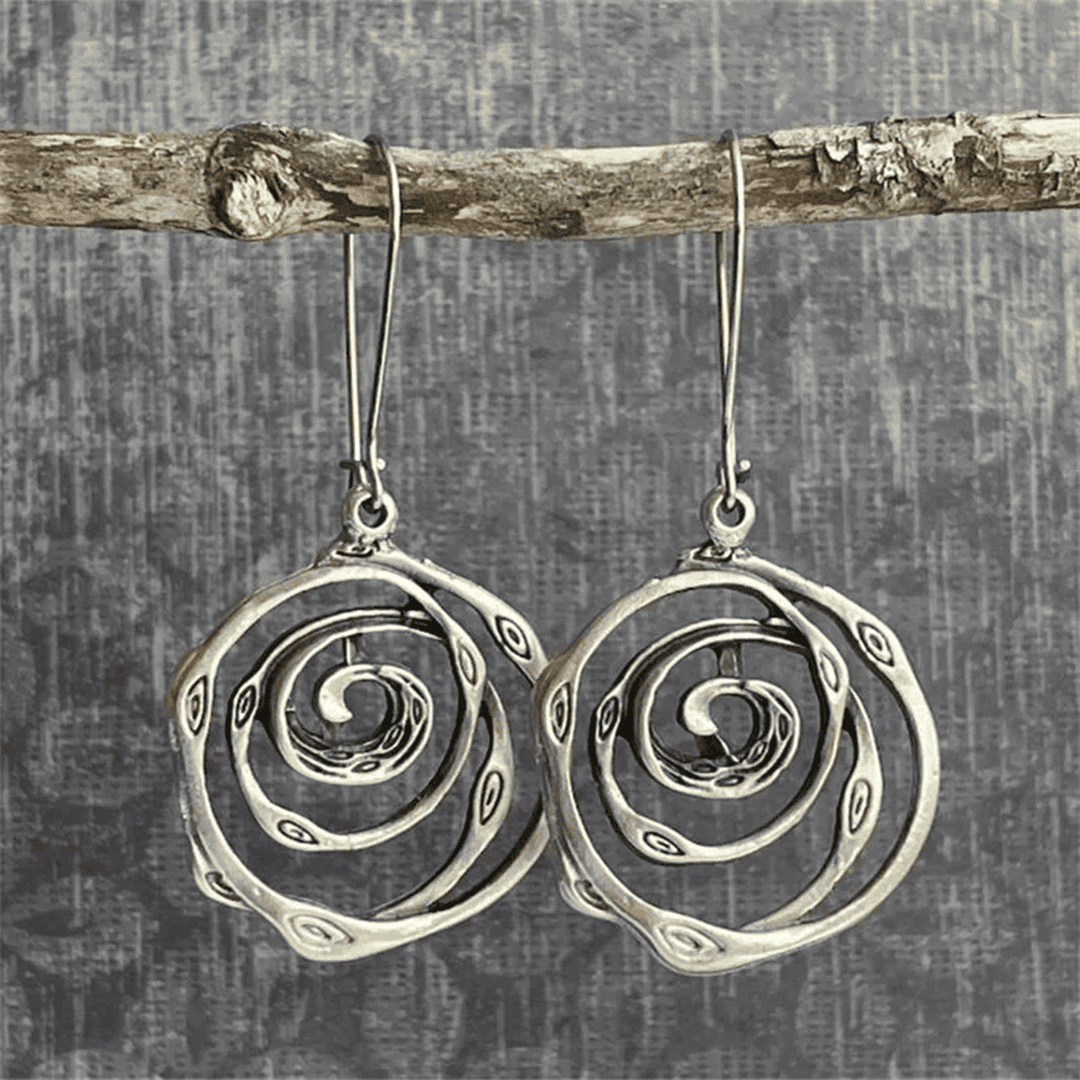 Vintage Silver Labyrinth Earrings