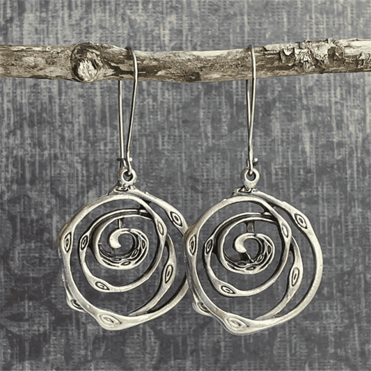 Vintage Silver Labyrinth Earrings