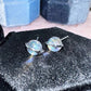 Vintage Silver Rose Moonstone Earrings