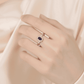 Elegant White Gold Turquoise Flower Ring