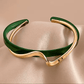 Elegant Emerald Green Wave Bracelet