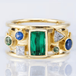 Elegant Mosaic Emerald Ring