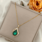 Emerald Wave Pendant Necklace