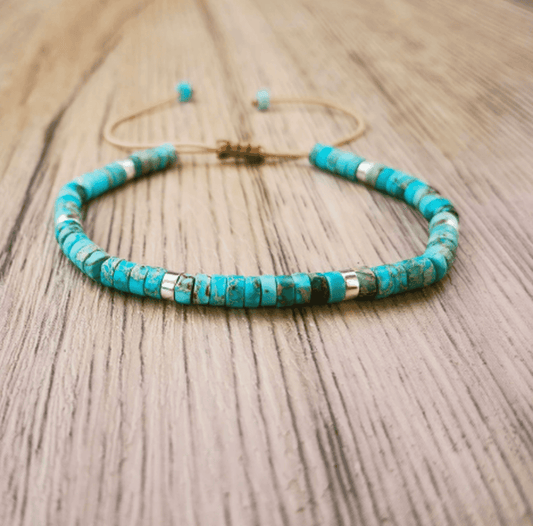 Timeless Delicate Beaded Turquoise Bracelet