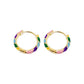 Gold Multicolor Enamel Hoop Earrings