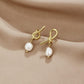 Knotted Gold Freshwater Pearl Earrings