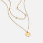 Layered Gold Disc Pendant Necklace