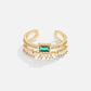 Forest Green Zirconia Adjustable Ring