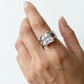 LuxeLink Glass Square Ring