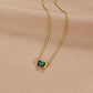 Green Emerald Golden Necklace