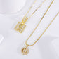 Pave Letter Initial Necklace Set