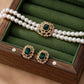 Tamsin Verdalle Pearl Emerald Necklace Set