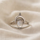Moonstone Crescent Silver Ring