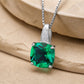 Emerald Cushion Pendant Necklace