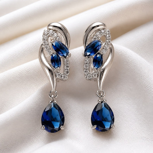 Timeless Crystal Sapphire Earrings