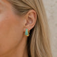 Turquoise Pavé Gold Huggie Earrings
