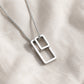 Geometric Rectangle Pendant Necklace