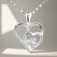 Silver Paw Heart Zirconia Necklace