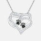 Dog Paw Heart Zirconia Necklace