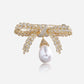 Pearl Drop Bow Brooch