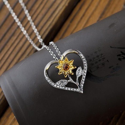 Sunflower Heart Necklace