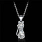 Cats Sterling Silver White Zirconium Set