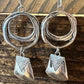 Vintage Silver Hanging Square Dangle Earrings