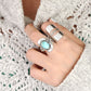 Larimar Silver Boho Ring